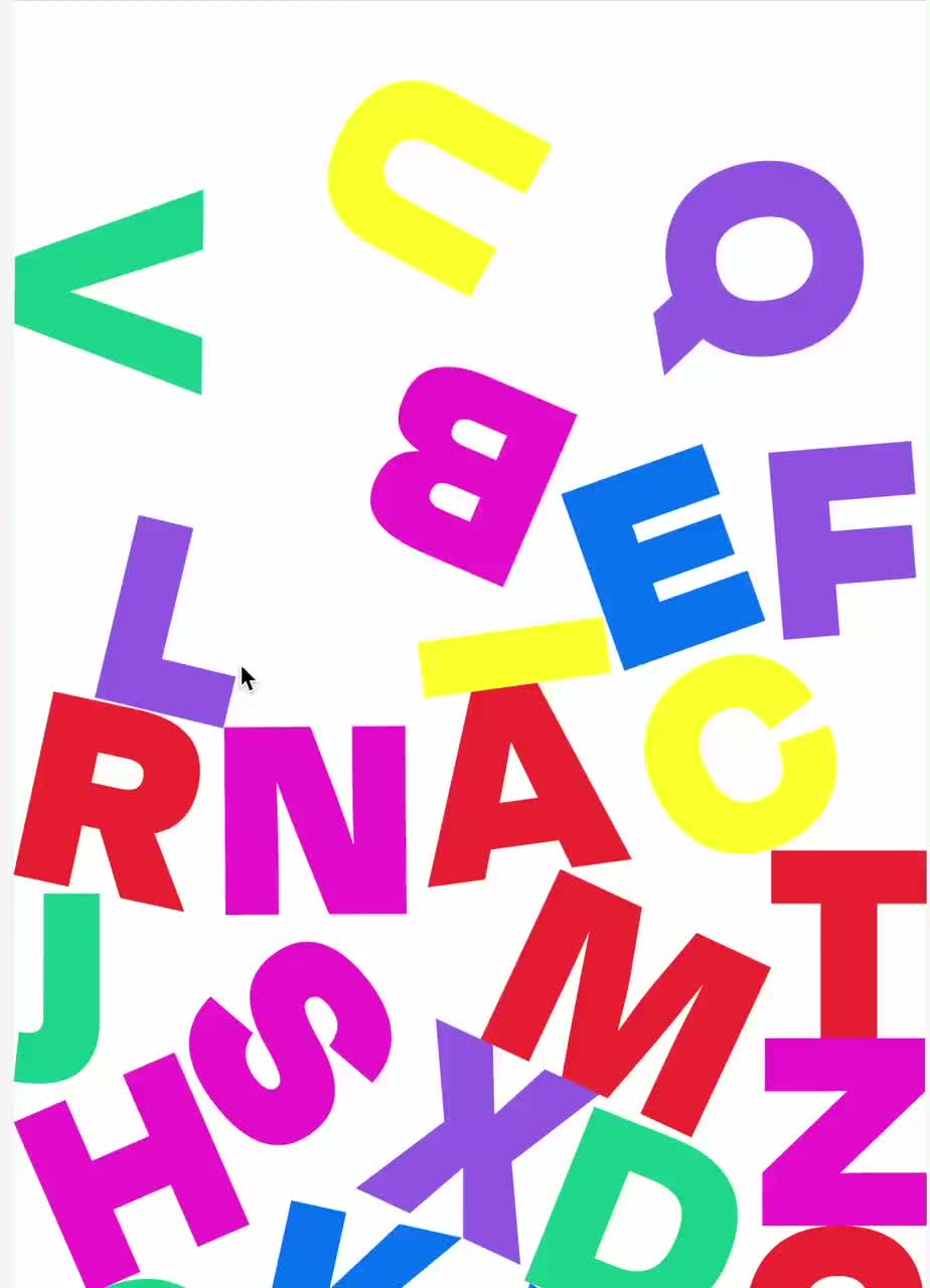 Interactive Letters — letras dispersas